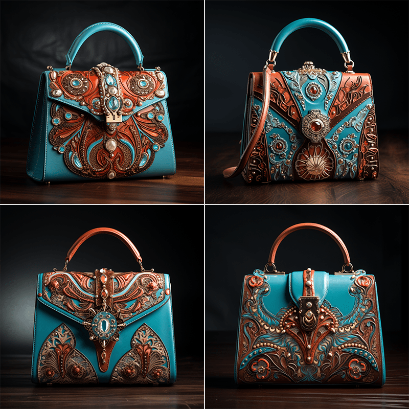 "Silent Statement" Chic 4-In-1 Sapphire Crystal Handbag Sticker - Self-Adhesive, Vinyl Decal For Laptops & More - Modern Cartoon Design For Plastic/Fabric/Wood/Glass/Metal Surfaces